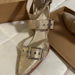 Gold Buckle Strap Women's Shoes